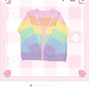 Pastel rainbow cardigan handmade